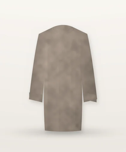 Taupe Collarless Cocoon Coat